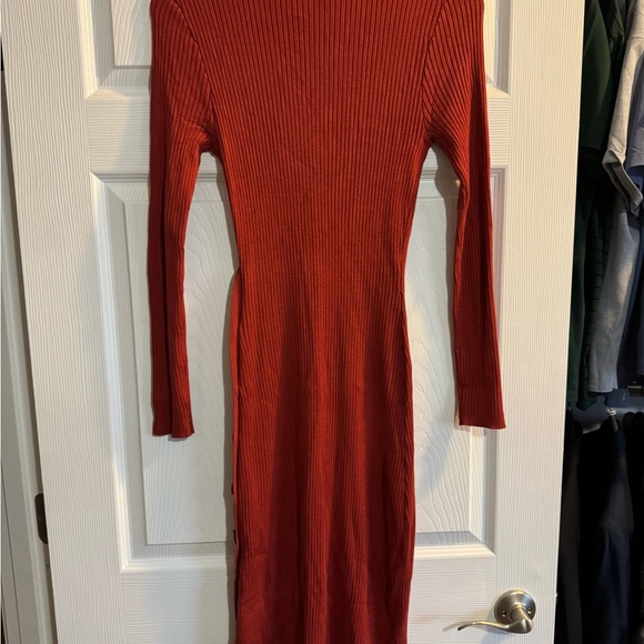 Elegant Rust Button-Down Dress - Picture 3 of 4